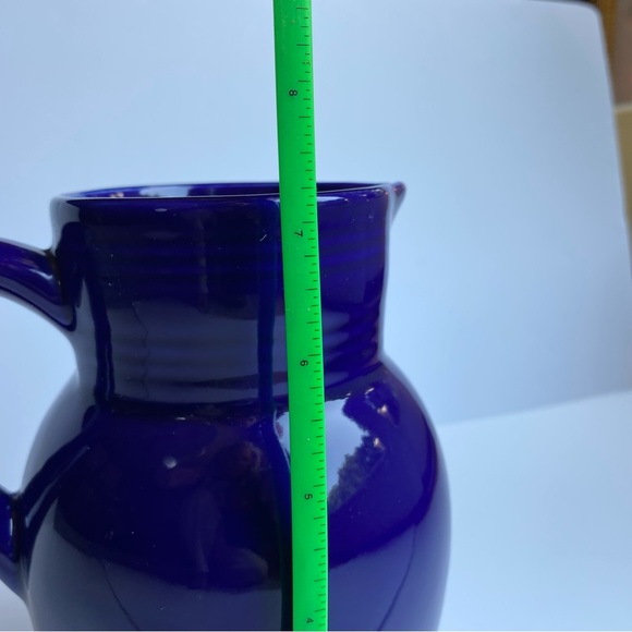 Pottery Pitcher Vintage Cerind Porcelana Vitro Portugal Cobalt Blue 7.25” Vase - Picture 13 of 16